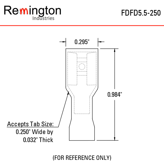 Quick Connect Terminals, Fully Insulated, 1022 AWG Remington Industries